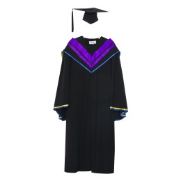 Design of graduation gown of master's School of Health Sciences of Macao University of science and technology black square graduation cap purple V-neck shawl master's graduation gown uniform company DA167 Design of graduation gown of master's School of Health Sciences of Macao University of science and technology black square graduation cap purple V-neck shawl master's graduation gown uniform company DA167